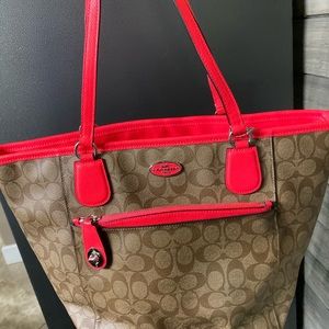 Coach Neon trimmed tote